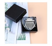 Mini kalimba 8 tastiera per pianoforte squisito mini pollice regalo per pianoforte con catene di cordino portatile ovale a forma di cuore kalimba strumento per bambi Q