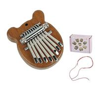 Mini Kalimba a 8 tasti, squisito pianoforte da pollice, pianoforte da pollice simmetrico, pianoforte da pollice Kalimba, musicale, ottimo accessorio, regalo per bambini, adulti e principianti (orso