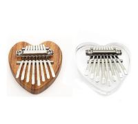 Mini Kalimba Thumb Paving, 8 pulsanti, squisiti Thumb Thumb Paving con banda di rinoceronti, cristallo in legno Kalimba, musica, pendente, regalo per bambini, 2 pezzi,2 Years