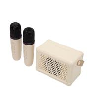 Mini Karaoke Macchina Set, BT 5.0 Retro Bluetooth Altoparlante con 2 Microfoni 360 Gradi Sound Home Party Karaoke Altoparlante Vintage Decor per Altoparlante Portatile per