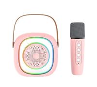 Mini Karaoke Machine Bluetooth Speaker con microfono wireless per caraoke portatile per bambini adulti per la casa regali di viaggio ABS 4.3x4.3x2.7in (Rosa)