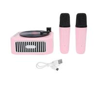 Mini Karaoke per bambini e adulti, altoparlante Bluetooth portatile con 2 microfoni wireless, annullamento vocale con un, 4 effetti di cambio vocale, 5 ore di riproduzione per (Rosa)