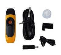 Mini Kazoo Elettrico Portatile 11 Centimetri in Resina e Alluminio con Pickup per Chitarra Ukulele Violino Pianoforte Colore Giallo con Accessori Inclusi