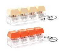 Mini Keyboard Clicker Fidget Toy with Light Up Buttons, Stress Relief Gadget Keychain for Adults (#4)