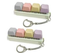 Mini Keyboard Clicker Fidget Toy with Light Up Buttons, Stress Relief Gadget Keychain for Adults (#5)