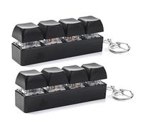 Mini Keyboard Clicker Fidget Toy with Light Up Buttons, Stress Relief Gadget Keychain for Adults (#6)