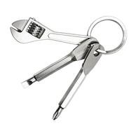 Mini Keychain Tool Kit - Stainless Steel Screwdriver and Wrench Set