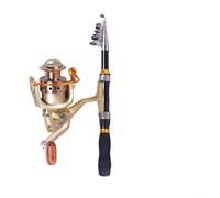 Mini kit canna da pesca, asta telescopica ultra corta con mulinello, attrezzatura leggera e custodia pulita, kit per viaggi, bambini e gite spontanee sul lago (set nero da 1,7 m)