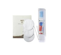 Mini kit di articoli da toeletta da viaggio - Set igienico compatto con spazzolino pieghevole, dentifricio da 5 g e kit da toeletta con batuffoli di cotone, cotton fioc