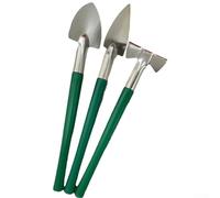 Mini kit di attrezzi da giardino in acciaio inox, 3 pezzi, pala a mano, rastrello e cazzuola per piante grasse da interno e cura del suolo