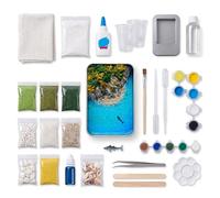 Mini kit fai da te Ocean View modello in scatola di ferro con statua balena e materiali decorativi Molto adatto per gli appassionati di fai da te e anche un regalo rilassante.