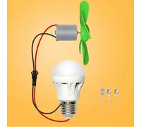 Mini kit motore turbina eolica con lame - Motoriduttore 12V DC per esperimenti di energia rinnovabile, modello di piccolo generatore per istruzione STEM e (con Blub)