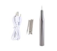 Mini kit penna lucidante Micro rettificatrice elettrica ricaricabile Set di utensili rotanti ad alte prestazioni per artigianato fai-te e arte in resina A66pro con 5 teste di (Grigio)