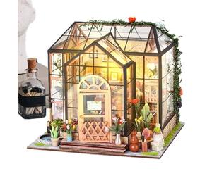Mini kit per la casa, set da costruzione di piccole serre 3D - Modello di stanza scaffale per giovani adulti Natale Halloween Camera da letto Biblioteca Visualizzazione