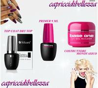 MINI KIT RICOSTRUZIONE UNGHIE GEL SILCARE PRIMER + TOP COAT + GEL MONOFASICO