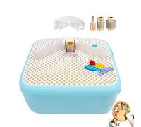 Mini kit smerigliatrice automatica per vetro colorato ad acqua con 3 teste di smerigliatura e pannello deflettore, strumento portatile fai-da-te per modellare mosaico in pietra ceramica(Blue)