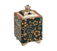 Mini Koro Kutani Yaki Ware Giapponese Porta Incenso Aochibu Fiore Di Ciliegio