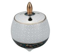 Mini Koro Kutani Yaki Ware Giapponese Porta Incenso Bianco Shippo Giappone