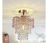 Mini lampada a sospensione con cristalli, lampada a sospensione piccola, plafoniera retrò per corridoio, lampadario, plafoniera semi-a filo, moderna plafoniera per cucina e camera da letto, attacco E1