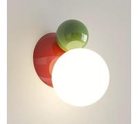 Mini Lampada da Parete, Lampada da Parete in Metallo con Paralume in Acrilico, Applique da Comodino, Moderne lampade da Parete a LED - 7 W - 3 modalità Colore, Abbinamento Colori Macaron