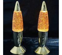 Mini lampada glitterata lavica con spina USB, multi colore che cambia luce notturna a LED per bambini, camera da letto, decorazione per feste (oro 2 pezzi)