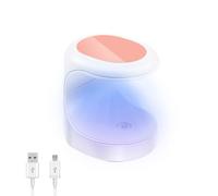 Mini Lampada per Unghie UV LED 16W, Lampade UV Portatile a Doppia Sorgente LED con USB Presa per Nail Art（Rosa）