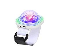 Mini lampada portatile a LED da discoteca con luce a sfera indossabile, orologio stroboscopico notturno, ricarica USB, controllo vocale, con ventosa, per bambini, feste, auto, danza, DJ club