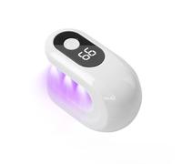 Mini lampada UV LED per unghie, asciuga unghie in gel portatile con display timer a LED, ricaricabile di tipo C, per mani e piedi (bianco)