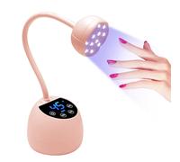 Mini Lampada UV Led Unghie,Display LCD,Sensore Automatico Intelligente, 36w Lampada Unghie Senza Fili, 12pcs Led Beads con Doppia Sorgente Luminosa UV, Uso Domestico e in Salone (Rosso)
