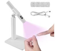 Mini lampada UV per unghie in gel: lampada UV Minicure per unghie, lampada portatile UV con supporto, lampada LED UV da 3 W, per unghie in gel, modalità di temporizzazione 20S/60s, ricarica USB,