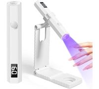 Mini lampada UV portatile, ricaricabile, lampada per unghie, con supporto, 2 timer, asciugatura istantanea, decorazione per la casa, fai da te, viaggi (bianco)