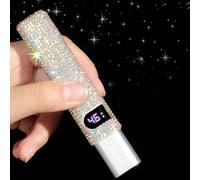 Mini lampada UV ROSA NERA e SILVER con swaroski brillantinata, portatile per unghie in gel, ricaricabile per asciugatura rapida per dual (Argento)