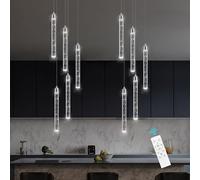 Mini lampadario a 5 luci LED Illuminazione a sospensione per isola cucina Lampada a sospensione moderna in cristallo a bolle Lampada a sospensione regolabile Luci a soffitto cromate per sala da pran