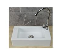 Mini lavabo rettangolare da parete, 40 x 20 x 10 cm, lavabo in plastica con tubo dell'acqua, ideale per WC e rubinetto freddo della cucina