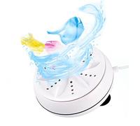 Mini lavaggio, 2 in 1 Lavatrice Turbo Ad Ultrasuoni Lavatrice Portatile Viaggio Rondella USB Rotante Lavatrice