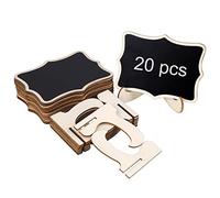 Mini Lavagna 20 Pezzi Schede Rettangolari per Piccoli spazi in Legno con Cavalletto Cartelli Segnaposto Decorativi per Matrimoni Feste Buffet