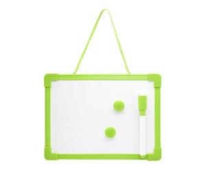 Mini Lavagna Bianca Magnetica Cancellabile con Pennarello Nero, Cancellino e 2 Magneti - 15x20 CM Multicolore - Per Bambini Disegno, Scuola, Casa, Ufficio, Cameretta, Studio (Verde)