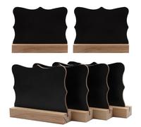 Mini Lavagna in Legno, 6pcs Lavagnette Piccole da Doppio Faccia, Piccola Lavagnetta da Buffet, Mini Lavagne Con Supporto per Matrimoni, Feste, Ristoranti