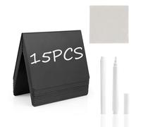 Mini Lavagne in Plastica,15PCS 10x7,5 Cm Mini Lavagna per Buffet Lavagnette Cancellabili Segnaposto per Buffet per Cartellini Prezzi,Cartellini Prezzo Supporto a Forma Di V Con 2 Penne in Dotazione