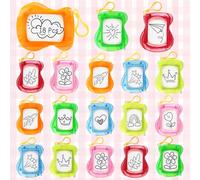 Mini lavagnetta magica per pittura, 18 pezzi, mini lavagne magiche magnetiche per bambini, lavagna magnetica per feste di compleanno per bambini, mini lavagna da colorare con portachiavi, sacchetto