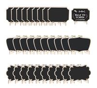 Mini Lavagnette di Legno,Jicyor 30Pezzi Legno Piccolo Decorative Segnaposto Lavagnette Messaggi Bordo con il Basamento per Decorazione Matrimonio Natale Feste 10 x 7.6 CM