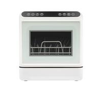 Mini lavastoviglie 1100 W, 4 programmi di lavaggio e serbatoio dell'acqua da 6 l, controllo touch, sorgente luminosa a LED con tubo dell'acqua e misurino per appartamenti, camper