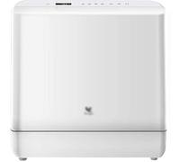 Mini lavastoviglie compatta da tavolo con 5 programmi Home portatile intelligente lavastoviglie a doppio strato in plastica fonoisolante (colore: bianco, dimensioni: 42,7 x 42,6 x 46 cm)