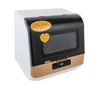 Mini lavastoviglie da tavolo indipendente 800 W 220 V lavastoviglie diverse modalità di pulizia coperchio apribile a 360° spruzzatore girevole per 4-6 soffitti (oro)