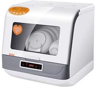 Mini lavastoviglie da tavolo portatile compatta lavastoviglie toccare il pulsante 360 gradi e spruzzare 75 ℃ Sterilizzazione ad alta temperatura Display LED, 5 impostazioni del luogo, 1200 W