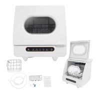 Mini Lavastoviglie, Lavastoviglie Portatile da Tavolo con Serbatoio Acqua, 5 Programmi, Compatto, Autoportante per Piano di Lavoro, Cucina, Campeggio, Appartamento, Pulizia Rapida di Piatti, Posate