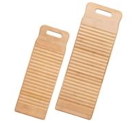 Mini Lavatoio da Lavare per Bucato 2 Pezzi in Bambù Beige | Formato 40x15x1, 8cm e 50x18x1, 8cm, per Asciugamani e Calze, Uso Casa e Viaggio