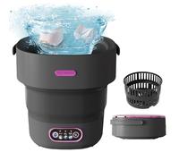 Mini lavatrice, 13 l, 2 in 1, pieghevole, piccola lavatrice da campeggio, con centrifuga, cestello per asciugare rimovibile, 3 modalità, pulizia profonda, portatile, per dormitori, camper, 2,5 kg
