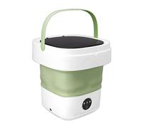 Mini Lavatrice a Secchio Portatile Pieghevole con Centrifuga Morbida per Uso Domestico e Dormitorio (Verde)