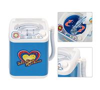 Mini Lavatrice Elettrica per Strumenti Cosmetici e Giocattoli per Bambini | Colore d'oro | Funzione di Lavaggio Simulata per Pennelli per il Trucco | Compatto e Divertente (BLUE)